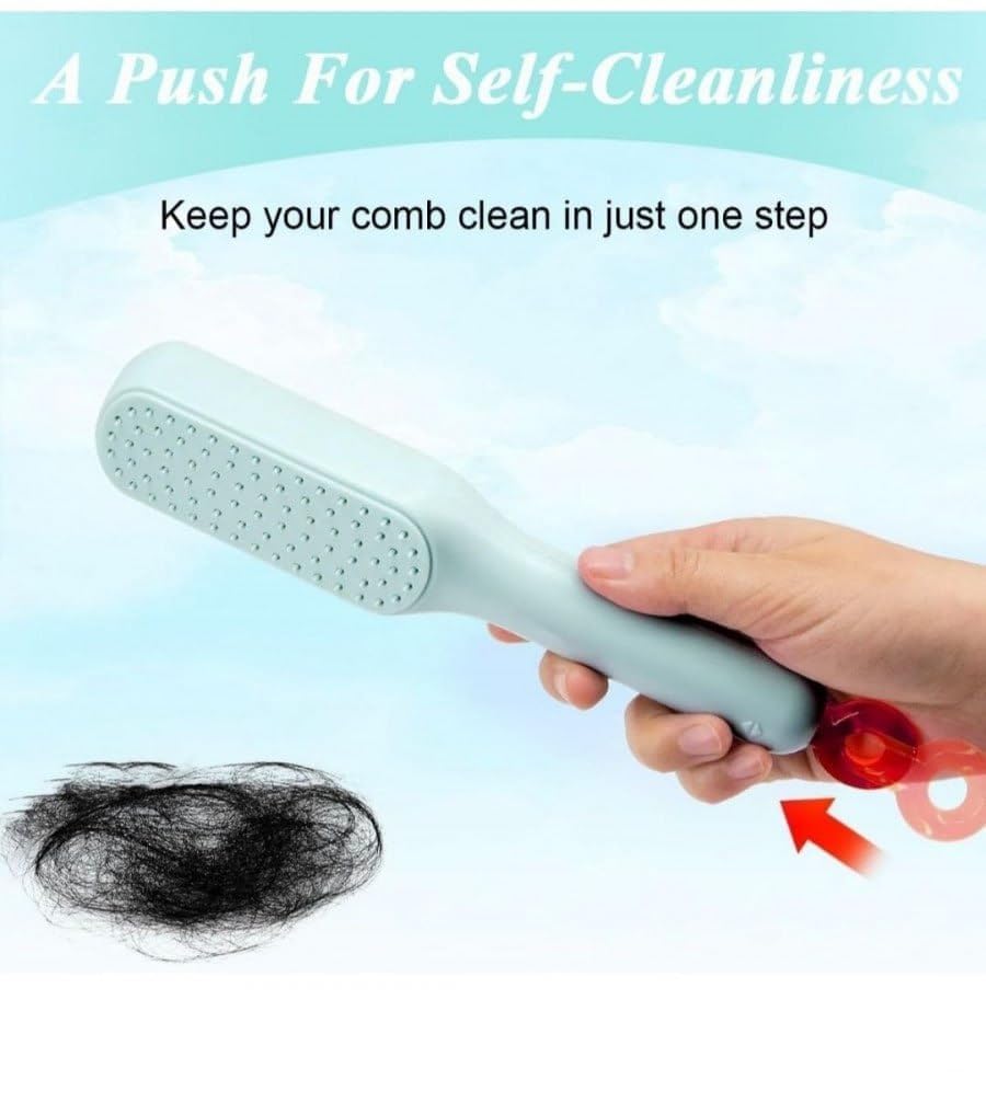 Self Cleaning Comb | One-pull Clean Anti Static Hair Brush (1 Piece)